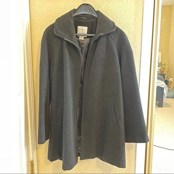 Weather Tamer Wool Blend A-Line Zippered Coat - Picture 2 of 12